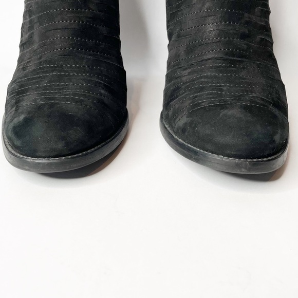 Paul Green Malibu Sliced Black Nubuck Double Zip Stacked Heel Bootie Size 7.5 - Picture 7 of 12